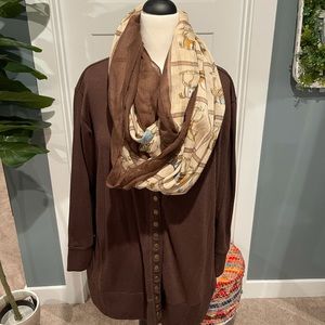 Oversized, snap front cardigan, 3x